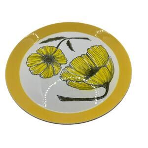 Vintage Mikasa Duplex Duet by Ben Seibel 12" Round Chop Plate Yellow Flower